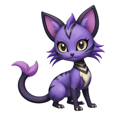Meloetta-Purrloin-Nargacuga-Noibat-Pokémon-Fakémon-fusion-hybrid-creature sticker