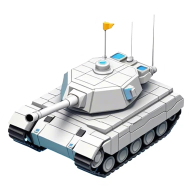 Clash of Clans aesthetic: Cinematic Playful 3D Isometric Space Tank Emoji, rendered in a 3D vector-style similar to standard emojis with minimal shading and bold, simplified shapes. A compact, distinct form with signature details, softly glowing with a futuristic sci-fi warfare charm. Simplified yet unmistakably iconic, highly detailed and consistent, glowing with a soft radiance and high shine. Stylized with a touch of high-tech brilliance and a soft glowing outline, capturing the essence of a beloved gaming relic with a friendly, playful manner! sticker