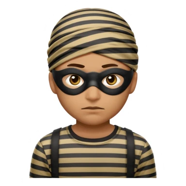 A theif robber emoji,Stripped shirt,eye mask. sticker