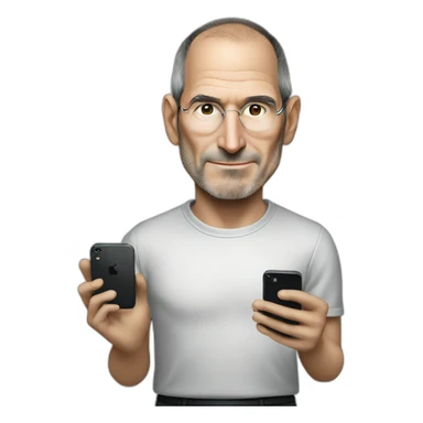 Steve Jobs and his iPhone sticker