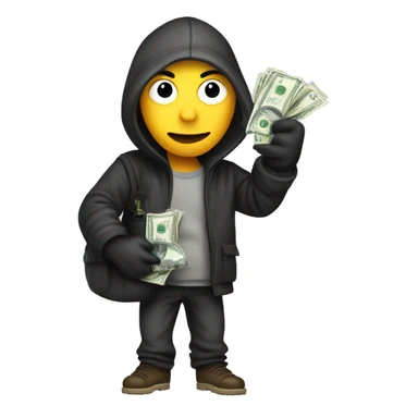 Robber with a bag of money sticker