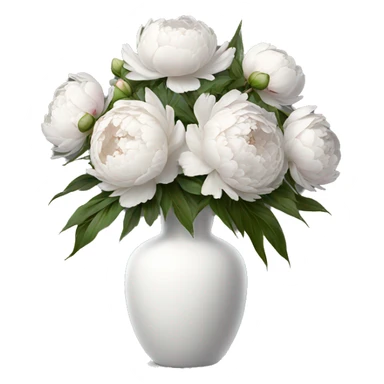 Realistic-white-modern-vase-with-peonies sticker