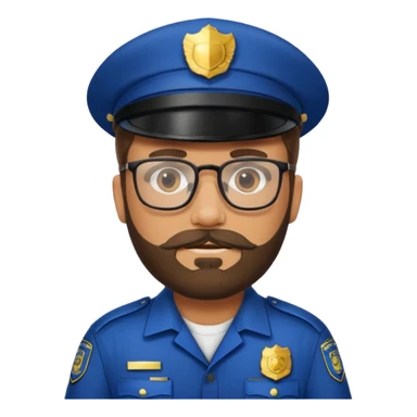 Police officer with glasses and beards sticker