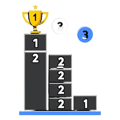 leaderboard podium with 1st, 2nd, 3rd rankings clearly labeled sticker