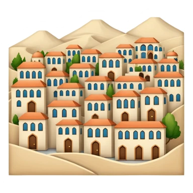 little city and many, small, ordinary, simple, home, Iranian-style, 1980, without frame  sticker