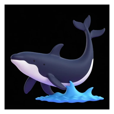killer whale, 3d illustration, dynamic pose sticker