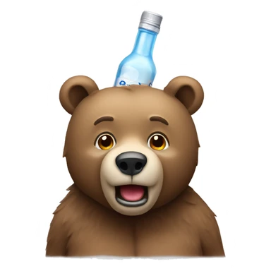 Bear with vodka sticker