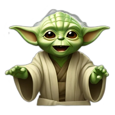 yoda laughting sticker