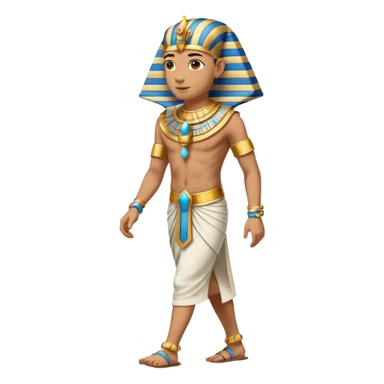 pharaoh full body walking pose elaborate collar striped nemes headcloth sticker