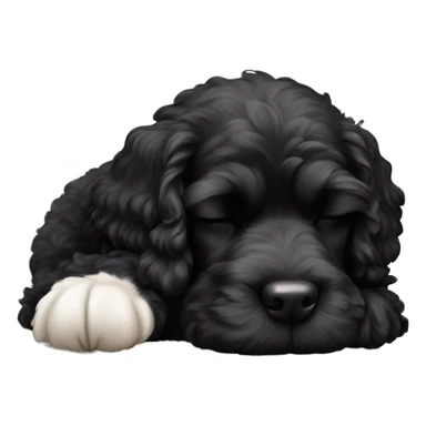 Black cockerpoo sleeping sticker