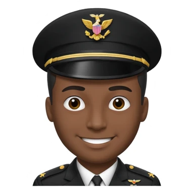 Uma pessoa, preto e branco, como se fosse as televisões de antigamente sem cor. Corte tipo militar, com duas sobrancelhas com risquinhos sticker