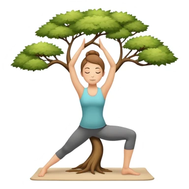 person in tree pose yoga balance sticker