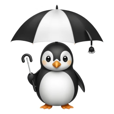 Penguin with polka-dot umbrella sticker