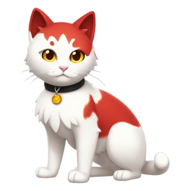 Shiny Black-Red Dark-type-Firetype-Fakémon-Cat full body sticker