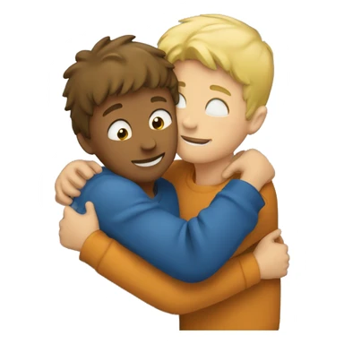Two boys hugging sticker