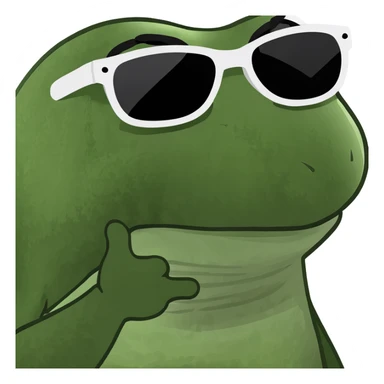 bufo the frog with sunglasses, chilling on a sunny weekend sticker