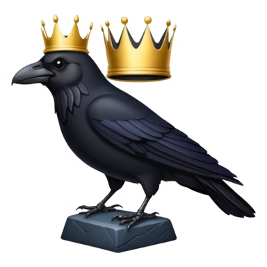 dark raven with crown sticker