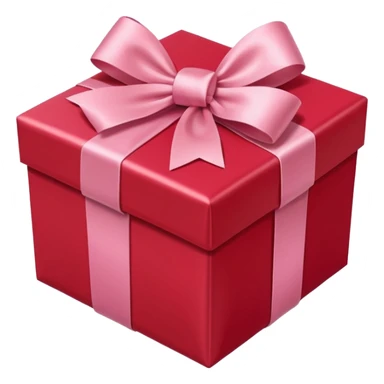 red gift box with pink bow sticker
