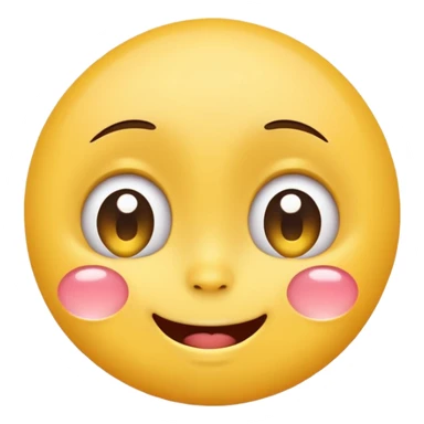 cute emoji with big eyes, smiling and crying tears of happiness sticker