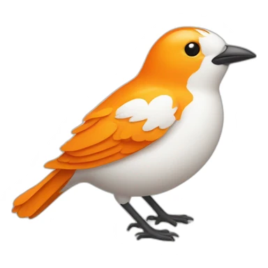 Orange and white bird sticker