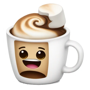 Coffee with marshmallow sticker