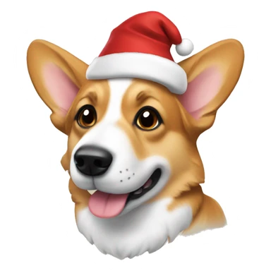 Corgi wearing a Santa hat sticker