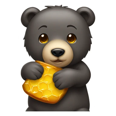 a bear hugging honey sticker