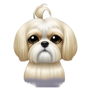 golden cream shih tzu white girl cute medium hair goth bow sticker