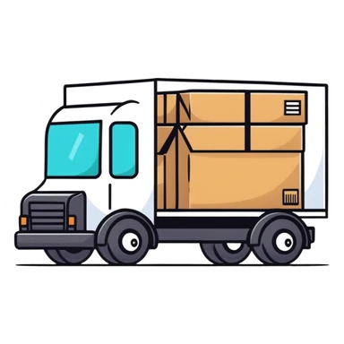 delivery truck with packages sticker