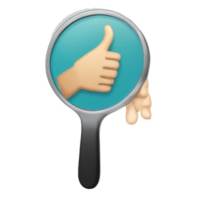  hand mirror icon with a thumbs-up reflection sticker