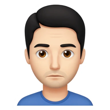 man with tired eyes black hair sticker