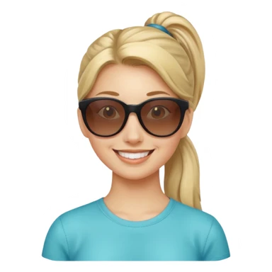 Woman with ponytail, sunglasses sticker