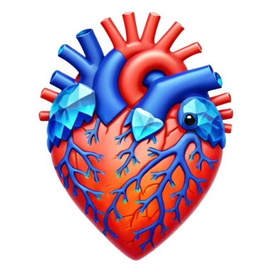 heart with a crystal coral effect sticker