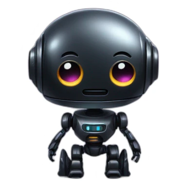 cute space black robot sticker