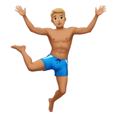 person leaping off a cliff into a lake sticker