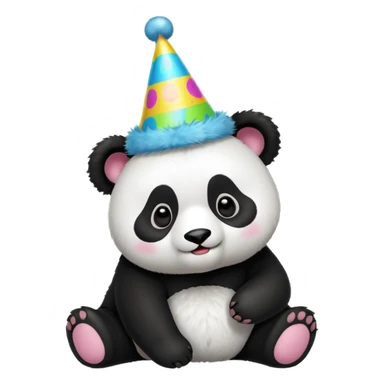 Panda with party hat sticker
