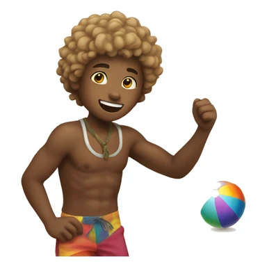 boys having fun at beach sticker