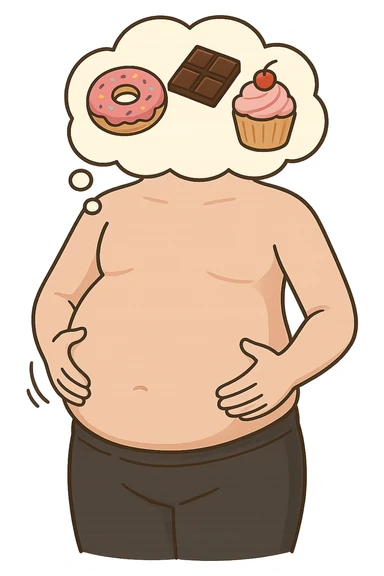 gonfiore addominale e voglia di dolci sticker