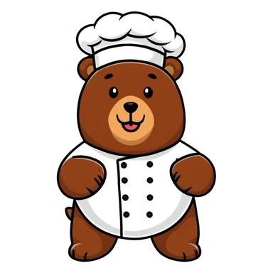  Realistic Grizzly bear wearing a chef hat  sticker
