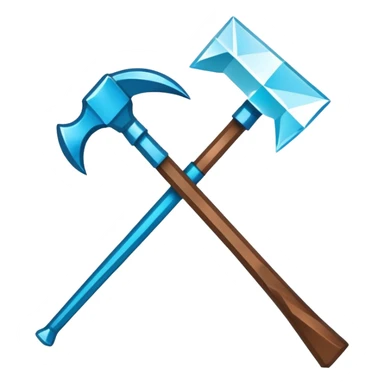 Minecraft diamond pickaxe with brown handle sticker