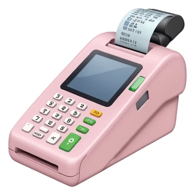 Light Pale Pink payment terminal PRINTING RECEIPT sticker