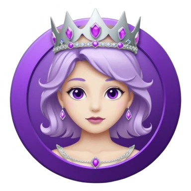 Purple shadow rose silver circle plaque with silver tiara sticker