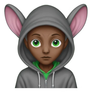 Aliens Dark gray, hoodie, long big ears sticker