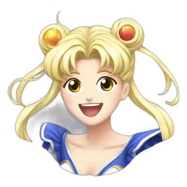 Sailormoon-laughing-90-anime-style sticker