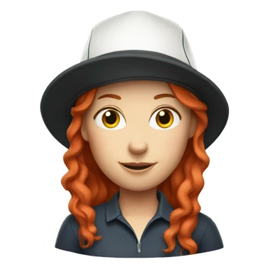 a female golf coach with red hair and a hat sticker