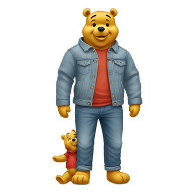 Winnie the pooh in shirt and jeans sticker