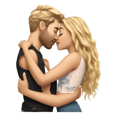 A girl wearing a Shakira lace up croc top and is kissing her boyfriend  sticker