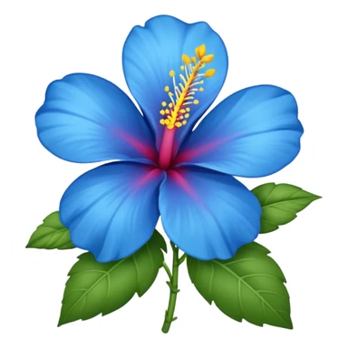 a blue flower similar to a hibiscus flower but more similar like a emoji  sticker