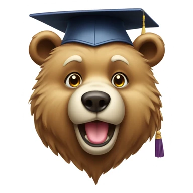 Bear face with graduation cap sticker