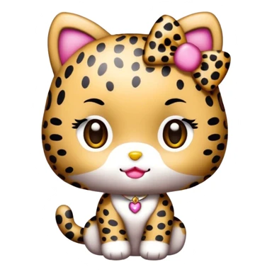 cute leopard print hello kitty  sticker